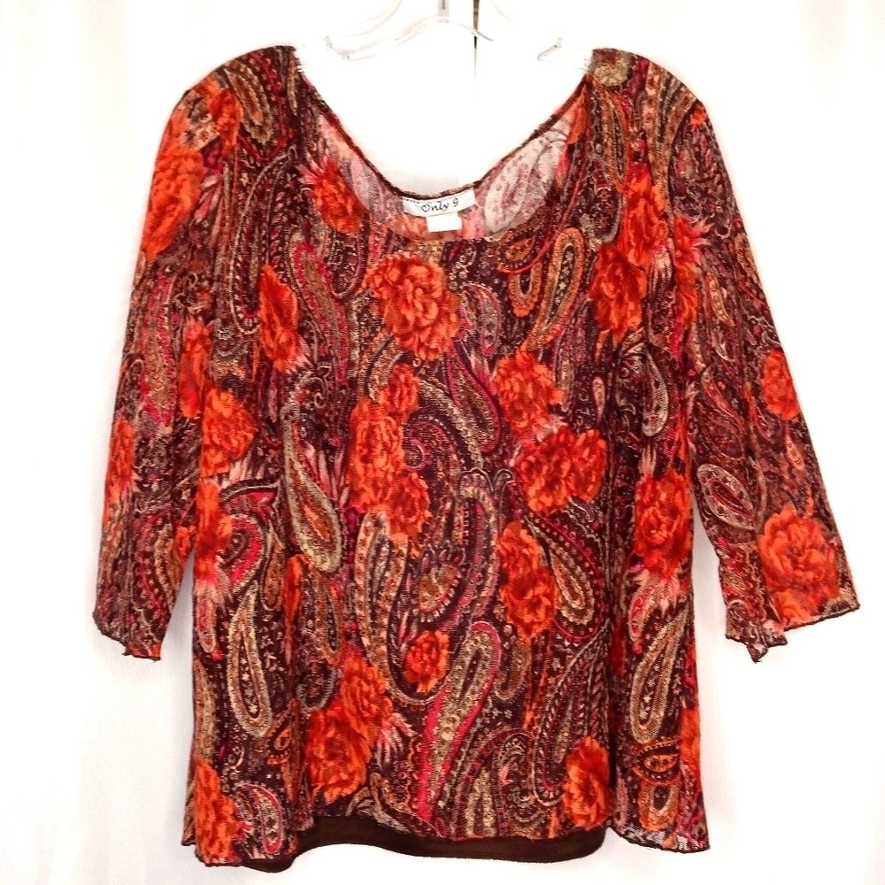 ONLY 9 Paisley Sheer Blouse